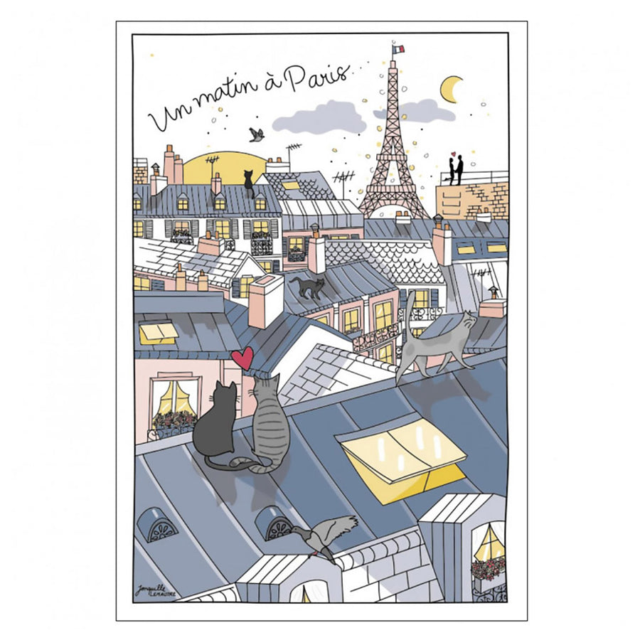 Roofs of Paris Cotton Tea Towel by Winkler Torchons et Bouchons