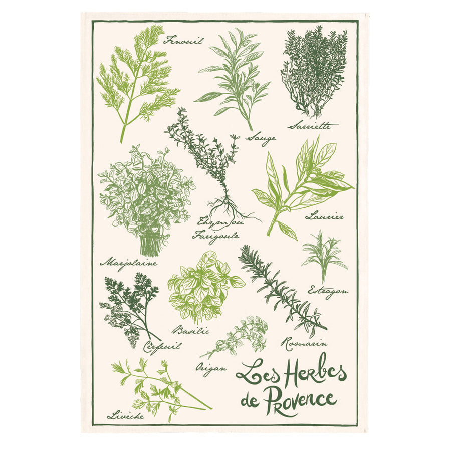 Herbes de Provence (Provence Herbs) Cotton Tea Towel by Winkler Torchons et Bouchons