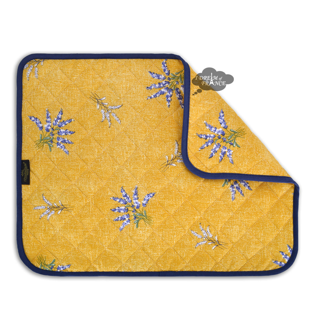Valensole Yellow All-Over Cotton Quilted Placemats by L'Ensoleillade
