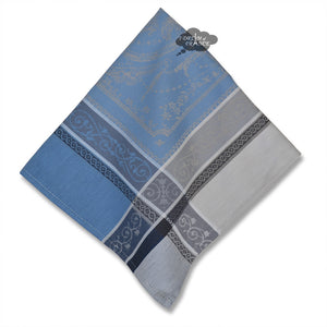 Versailles Gray & Blue French Cotton Jacquard Napkin