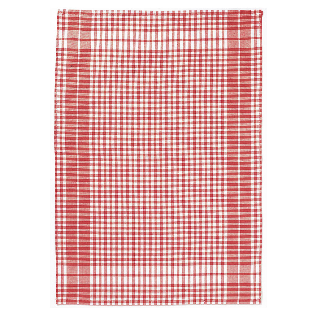 Red Small Square Gingham Pattern Cotton Dish Towel by Winkler