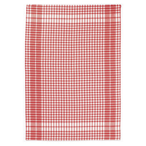 Red Small Square Grid Pattern Cotton Dish Towel by Winkler